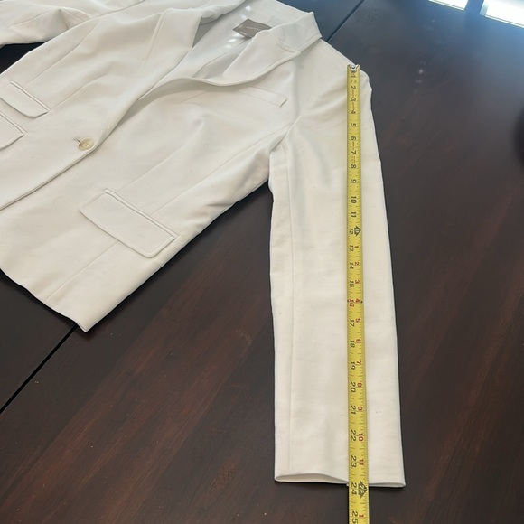 Banana Republic White Cotton Blend Blazer Size 10P - Picture 12 of 17